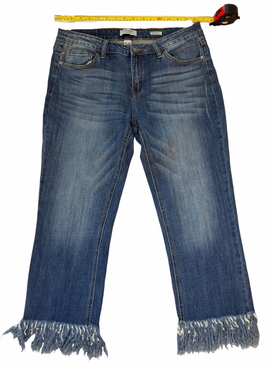 Judy Blue Denim - Judy Blue Distressed Blue Fringe-Hem Cropped Jeans